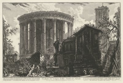 Tempel der Vesta und der Tempel der Tiburtinischen Sibylle in Tivoli von Giovanni-Battista Piranesi