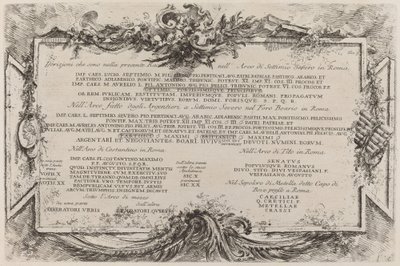 Textplatta av Giovanni Battista Piranesi