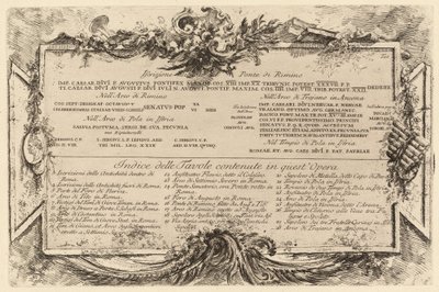 Textplatta av Giovanni Battista Piranesi