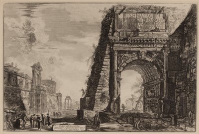 Der Titusbogen mit dem Casino Farnese links, c.1760-78 von Giovanni Battista Piranesi