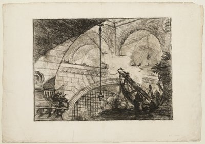 Der Bogen mit einem Muschelornament, Platte 11 aus Imaginäre Gefängnisse von Giovanni-Battista Piranesi