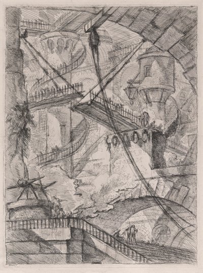 Die Zugbrücke, aus Carceri d von Giovanni-Battista Piranesi