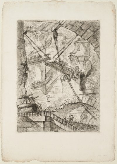 Die Zugbrücke, Platte 7 aus Imaginary Prisons von Giovanni-Battista Piranesi