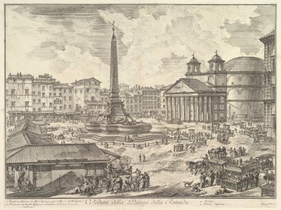 Piazza della Rotonda med Pantheon och obelisken, ur ”Vedute di Roma” av Giovanni Battista Piranesi