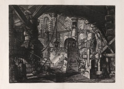 The Pier with Chains, skylt 16 från Carceri d av Giovanni Battista Piranesi