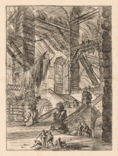 Die Gefängnisse: Ein riesiges Inneres mit Trophäen, 1745-1750 von Giovanni Battista Piranesi