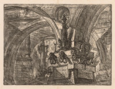Die Gefängnisse: Runde Bögen, die von einer quadratischen Säule ausgehen, 1745-1750 von Giovanni Battista Piranesi