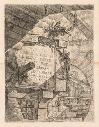 The Prisons: Titelsida -- Interiör av ett fängelse av Giovanni-Battista Piranesi