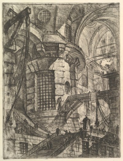 Runda tornet, från Carceri dinvenzione Imaginary Prisons, ca. 1749-50. av Giovanni Battista Piranesi