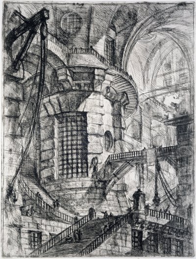 Runda tornet, plåt III från Carceri dInvenzione, c.1749 av Giovanni Battista Piranesi