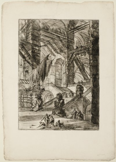 Die Treppe mit Trophäen, Platte 8 aus Imaginary Prisons von Giovanni-Battista Piranesi