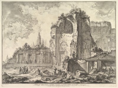 Templet för Venus och romer kallades felaktigt Temple of Sol och Luna Veduta degli..., ca. 1759. av Giovanni Battista Piranesi