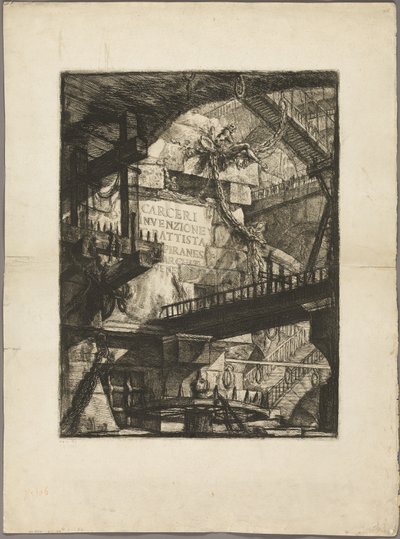 Titelsida från Imaginary Prisons av Giovanni-Battista Piranesi