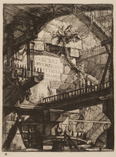 Titelblatt, Platte I aus Imaginary Prisons, ca. 1750 von Giovanni-Battista Piranesi
