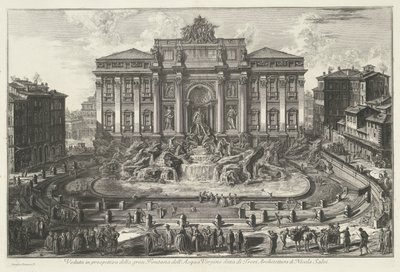 Trevifontein i Rom Perspektivvy av den stora Fontana dell