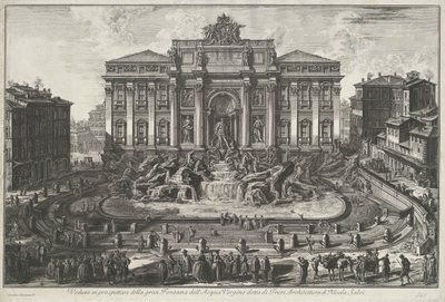 Trevifontein i Rom Perspektivvy av den stora Fontana dell