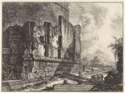 Vy över resterna av familjen Plautias gravmonument vid Via Tiburtina nära Ponte Lugano, två engelska mil från Tivoli, ur Vedute di av Giovanni Battista Piranesi