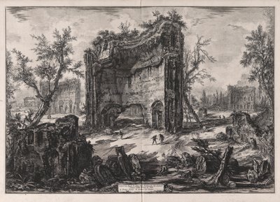 Utsikt över resterna av byggnaderna på andra våningen i Titusbadet, från Vedute di Roma (Utsikt över Rom) av Giovanni-Battista Piranesi