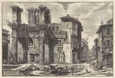 Utsikt över resterna av Forum of Nerva, från Vedute di Roma (Utsikt över Rom) av Giovanni Battista Piranesi