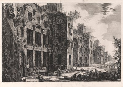 Utsikt över de övre resterna av Diocletianus bad vid Santa Maria degli Angeli [interiören av Frigidarium: södra väggen]), från Vedute di Roma (Utsikt över Rom) av Giovanni Battista Piranesi