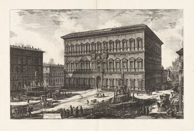 Utsikt över Palazzo Farnese (Utsikt över Palazzo Farnese), från Vedute di Roma (Utsikt över Rom) av Giovanni-Battista Piranesi