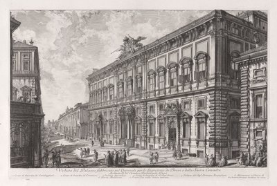 Utsikt över Palazzo byggt på Quirinal för sekreteraren för Briefs och det heliga rådet, från Vedute di Roma av Giovanni-Battista Piranesi