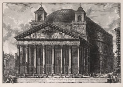 Vy över Agrippas Pantheon, i dag kyrkan Santa Maria ad Martyres [egentligen Hadrianus Pantheon], ur Vedute di Roma (Vyer över Rom) av Giovanni Battista Piranesi