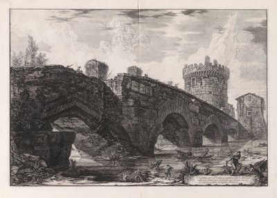 Utsikt över Luganobron på l av Giovanni-Battista Piranesi