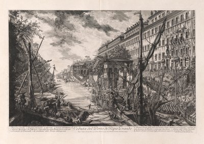 Utsikt över hamnen i Ripa Grande, från Vedute di Roma (Utsikt över Rom) av Giovanni Battista Piranesi