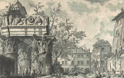 Utsikt över det åskande Jupiters tempel, 1740-60-talet. av Giovanni Battista Piranesi