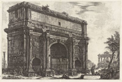 Vy över Septimius Severus båge, ur Vedute di Roma av Giovanni Battista Piranesi