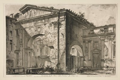 Vy över atriet i Octavias portik, ur Vedute di Roma av Giovanni Battista Piranesi