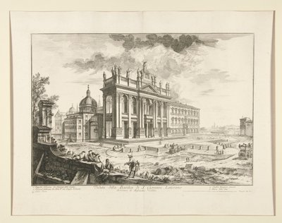 Utsikt över basilikan S. Giovanni Laterano, från utsikt över Rom av Giovanni-Battista Piranesi