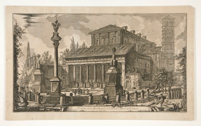 Utsikt över S. Lorenzo utanför murarna, från Vedute di Roma av Giovanni-Battista Piranesi