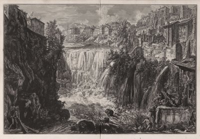 Vy över vattenfallet i Tivoli, ur Vedute di Roma av Giovanni Battista Piranesi