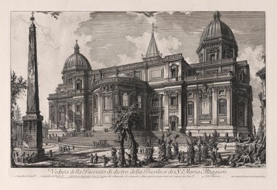 Utsikt över baksidan av basilikan Santa Maria Maggiore (Utsikt över Fa? Ade på baksidan av basilikan Santa Maria Maggiore), från Vedute di Roma (utsikt över Rom) av Giovanni Battista Piranesi