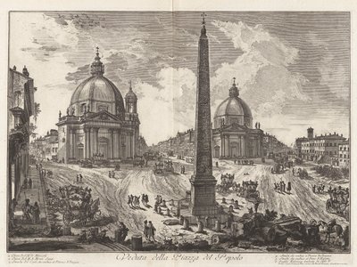 Utsikt över Piazza del Popolo, från Vedute di Roma (Utsikt över Rom) av Giovanni Battista Piranesi