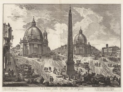 Vy över Piazza del Popolo, ur Vedute di Roma (Vyer över Rom) av Giovanni Battista Piranesi