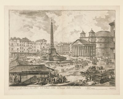 Utsikt över Piazza della Rotonda, från utsikt över Rom av Giovanni Battista Piranesi