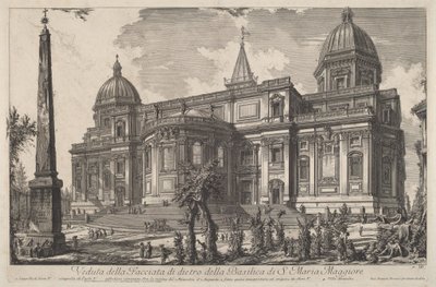 Vy över baksidan av basilikan Santa Maria Maggiore av Giovanni Battista Piranesi