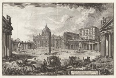 Utsikt över Stora Piazza och Basilica of Saint Peter av Giovanni-Battista Piranesi