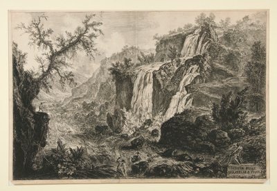 Utsikt över de små vattenfallen i Tivoli, från Vedute di Roma av Giovanni Battista Piranesi