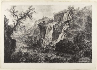 Utsikt över de små vattenfallen i Tivoli av Giovanni Battista Piranesi