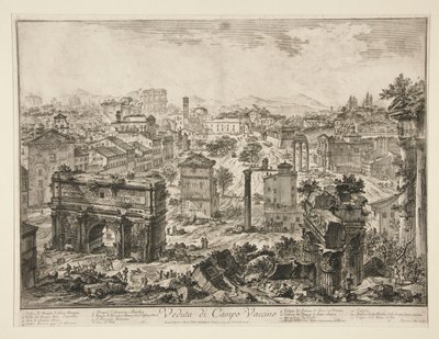 Utsikt över Campo Vaccino, från utsikt över Rom av Giovanni-Battista Piranesi