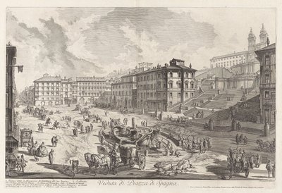 Utsikt över Piazza di Spagna, från Vedute di Roma (Utsikt över Rom) av Giovanni-Battista Piranesi