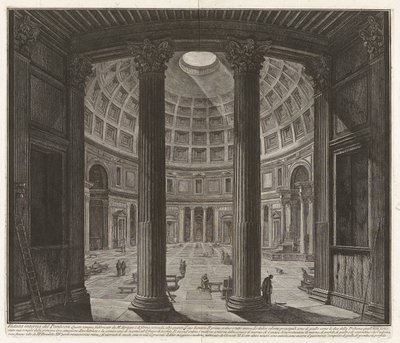 Interiörvy av Pantheon av Giovanni Battista Piranesi