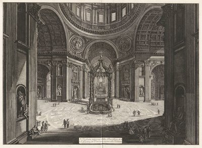 Interiörvy av basilikan Saint Peter av Giovanni-Battista Piranesi
