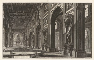 Interiörvy av basilikan San Giovanni Laterano, från Vedute di Roma (Utsikt över Rom) av Giovanni-Battista Piranesi