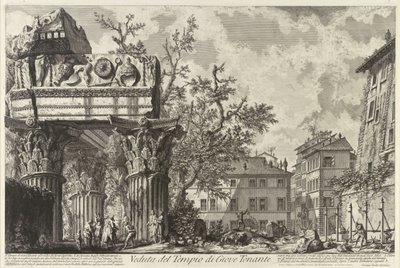 Veduta mit dem Tempel des Jupiter Tonans, ca. 1755 von Giovanni Battista Piranesi