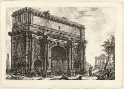 Utsikt över Septimius Severus båge, från utsikt över Rom av Giovanni-Battista Piranesi